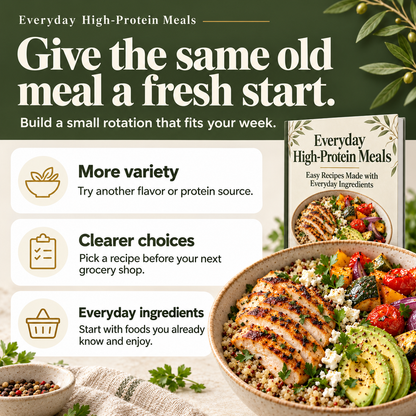 Everyday High-Protein Meals: more variety, clearer meal choices and everyday ingredients.