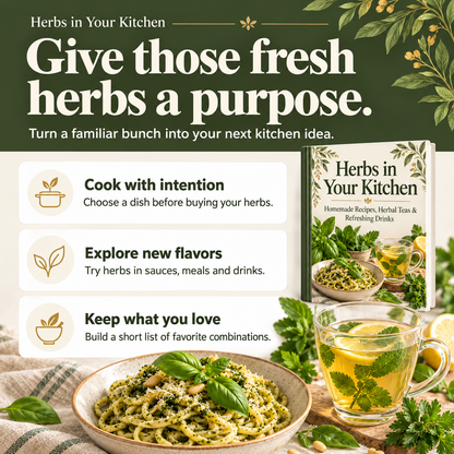 Herbs in Your Kitchen: cook with intention, explore new flavors and keep favorite combinations.